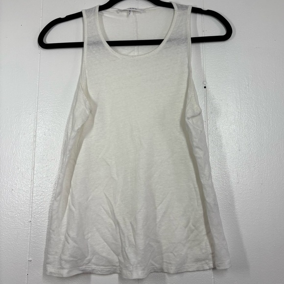 Frame Cream White Linen Tank Top Blouse XS Sleeveless Textured Layer Minimal - Picture 1 of 8